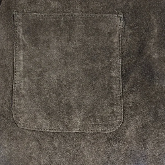 Suede Leather Chocolate Brown Blouson Full Zip Pockets Lined Jacket MP - Picture 16 of 16